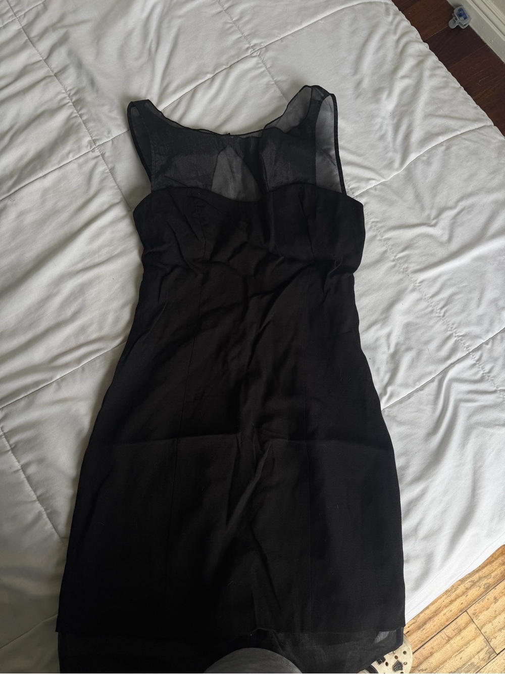 NWT REFORMATION EYDIE DRESS Black Sheer Yoke Women’s Dress